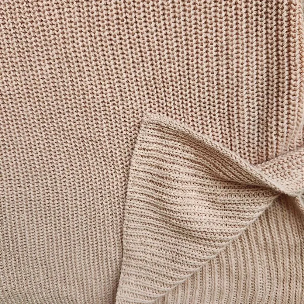 Eileen Fisher Sweater Womens Medium Organic Linen Cotton Tunic Knit Pink‎